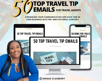 50 Top Travel Tips  Email Templates Pack, Travel Agent Email Templates, Travel Agent Templates