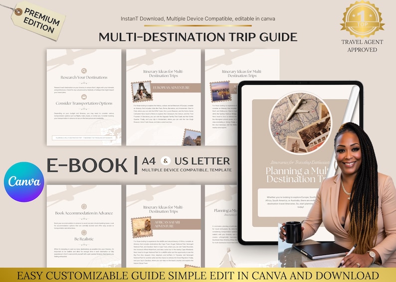 Multi-destination Trip Planning Guide, Editable Travel Planner Template ...