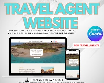 Travel Agent Done-For-You Travel Business Website , Travel Agent Website Templates, Canva Travel Agent Templates, Travel specialist