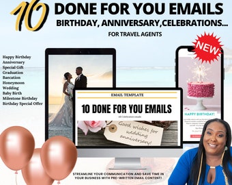 10 Celebration Travel Email Templates Pack, Travel Agent Email Templates, Travel Agent Templates