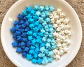 100 Pack Blue And White Origami Stars, Bulk Origami Stars, Japanese Wishing Stars, 100, 200, 500 Pack,Hand-Folded, Lucky 3D Stars, Wishing