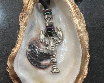 Crawfish Oyster Shell Ornament