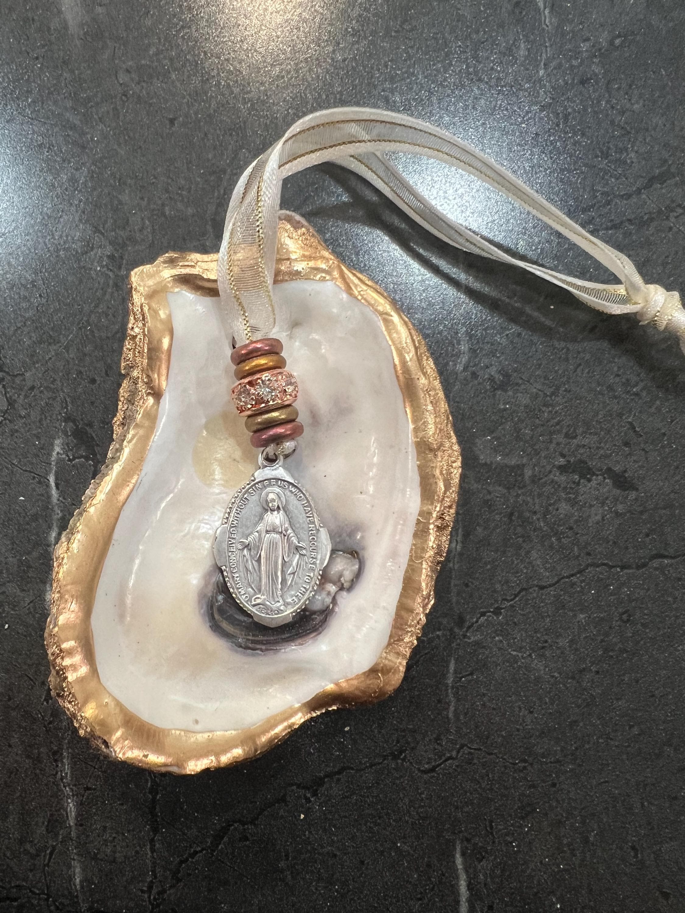 Virgin Mary Shell Blessed Mother, Virgin Mary Oyster Shell Ornament - Etsy