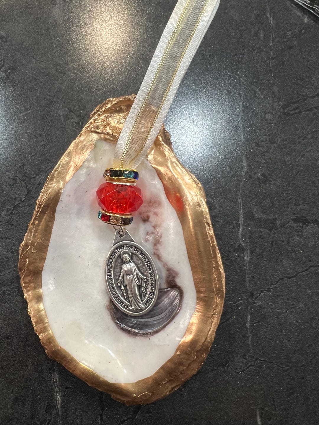 Virgin Mary Shell Blessed Mother, Virgin Mary Oyster Shell Ornament - Etsy