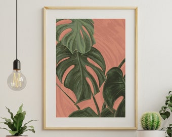 Monstera Plant Botanical Print Digital