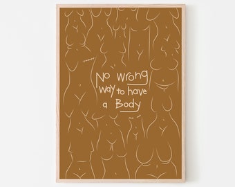 Body Positive Line Art Print: Curvy Woman, Boho Decor (Digital Download)