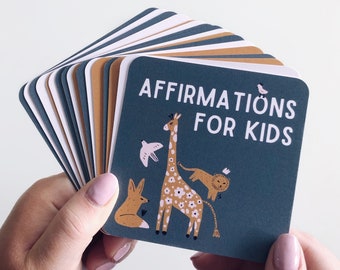 Affirmations for Kids | Card Set | Affirmations for Confidence, Self Esteem, & Positive Thinking | Gift for Children Toddlers | Flash Cards