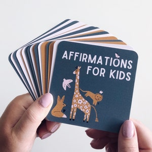 Affirmations for Kids | Card Set | Affirmations for Confidence, Self Esteem, & Positive Thinking | Gift for Children Toddlers | Flash Cards