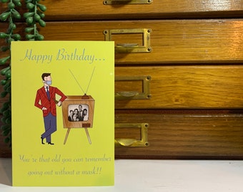 Old Timer Birthday Card, vintage, 1950’s, mid century card