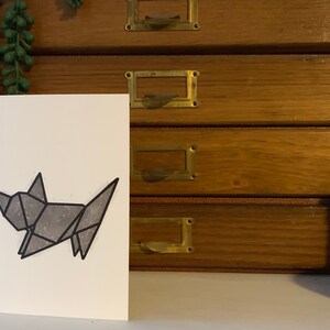 Origami Cat card, Tarjeta de felicitación, Tarjeta de cumpleaños