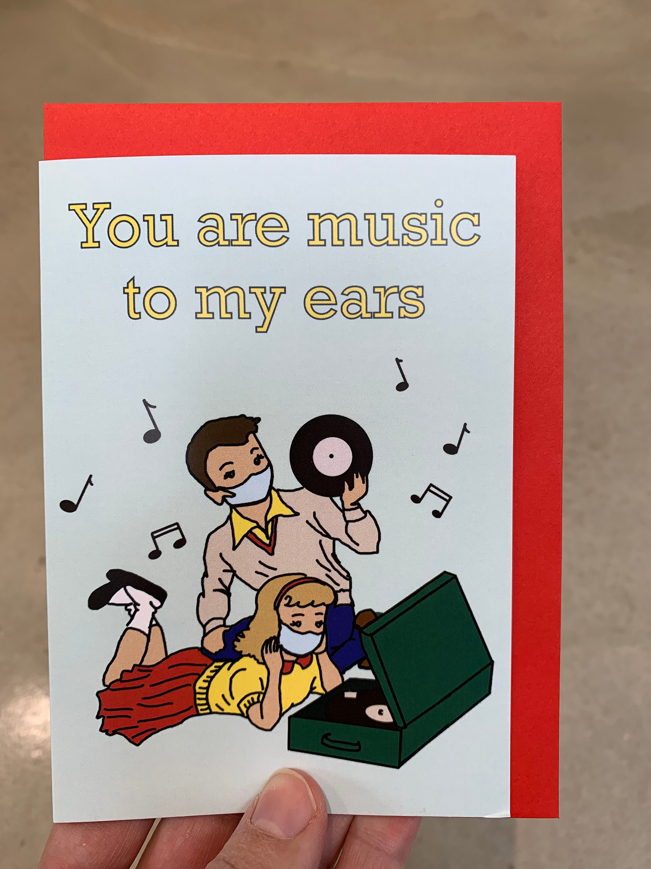 Vintage Style Kitsch Music to My Ears Card Etsy UK