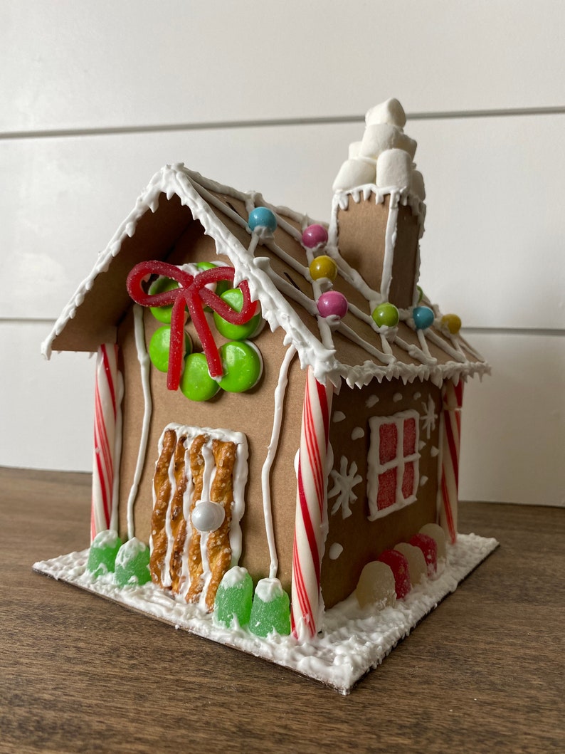 Gingerbread House Cardboard Qty 5 Etsy cardboard-box-gingerbread-house