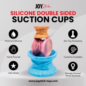 In Stock Double Sided Suction Cups - Platinum Silicone - Sex Toy Accessory image 5