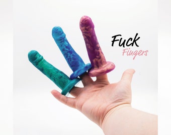 Fuck Fingers - SINGLE - Clitoral Stimulator - Vibe Accessory - Sex Toy - Adult Toy - Platinum Silicone