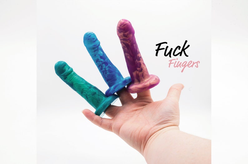 Fuck Fingers - SINGLE - Clitoral Stimulator - Vibe Accessory - Sex Toy - Adult Toy - Platinum Silicone 
