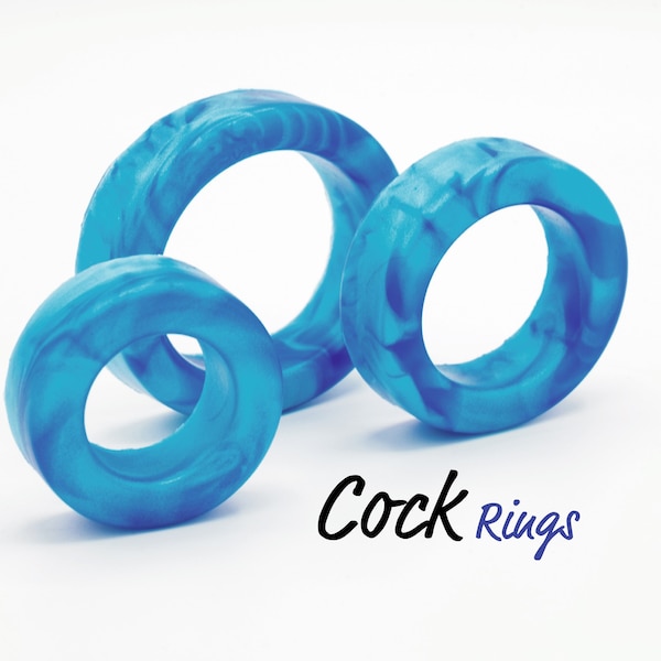 Cock Rings - Set of 3 - Sex Toy - Adult Toy - Platinum Silicone