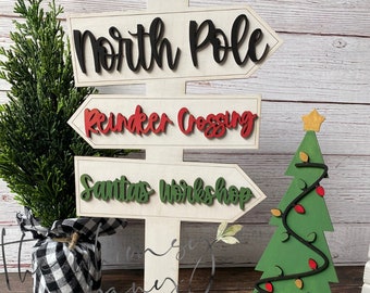 North Pole, Santas Workshop, Christmas Tree | SVG File | Laser Christmas File | Christmas SVG File | Glowforge | 3D Christmas Tree Stand