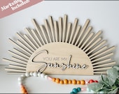 boho nursery room svg, glowforge cut file, sunshine svg, sunshine, retro sun design, retro wall art, digital cut file, svg