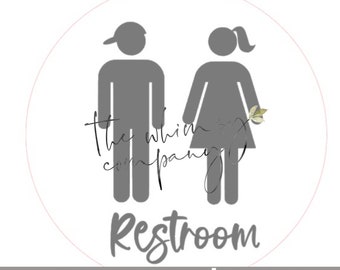Girl and Boy Bathroom Sign - Etsy
