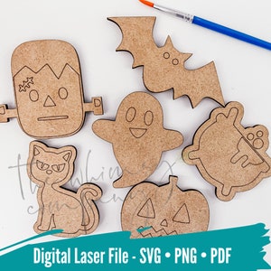 Halloween DIY Kit SVG, laserbestand voor Glowforge, gesneden bestand
