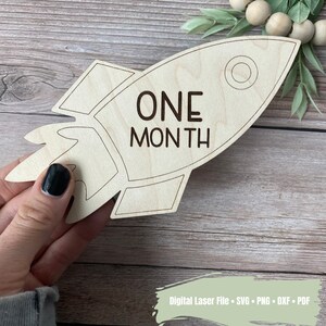 Spaceship Nursery Milestone Marker File | Laser File | Digital Nursery Decor |