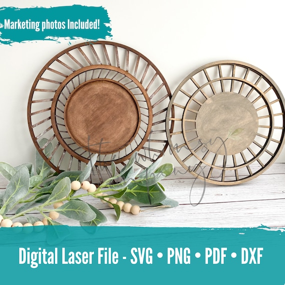 Boho Digital Files, Boho SVG, Mandala SVG, Glowforge Files, Laser Cut Files, Rattan Wall Decor,