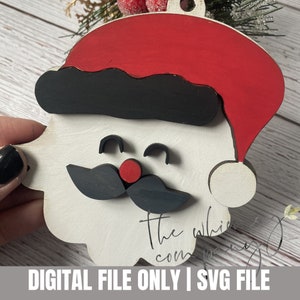 Santa Ornament SVG File | Glowforge Christmas Ornament | Christmas SVG File | Glowforge