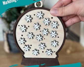 Snowglobe Family Ornament, SVG File, Glowforge, Laser File, Bestseller Digital File, Snow Globe