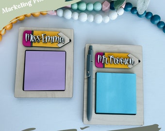 Lehrer Geschenk, Sticky Note Holder, Lehrer Wertschätzung svg Datei, Notizblock svg, Bleistifthalter Laserdatei, Büro Geschenk, Glowforge Plotterdatei