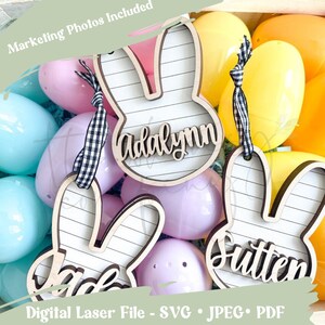 Osterhasen Laserdatei, Ostern Korb Tag, Ostertag Laserdatei, Osterhase Tag, Ostern Laser-Tag, Shiplap Easter Tag, personalisierter Shiplap-Tag