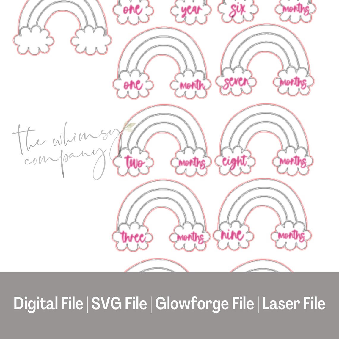 Rainbow Birth Milestone SVG File | Laser Rainbow File | Laser File ...