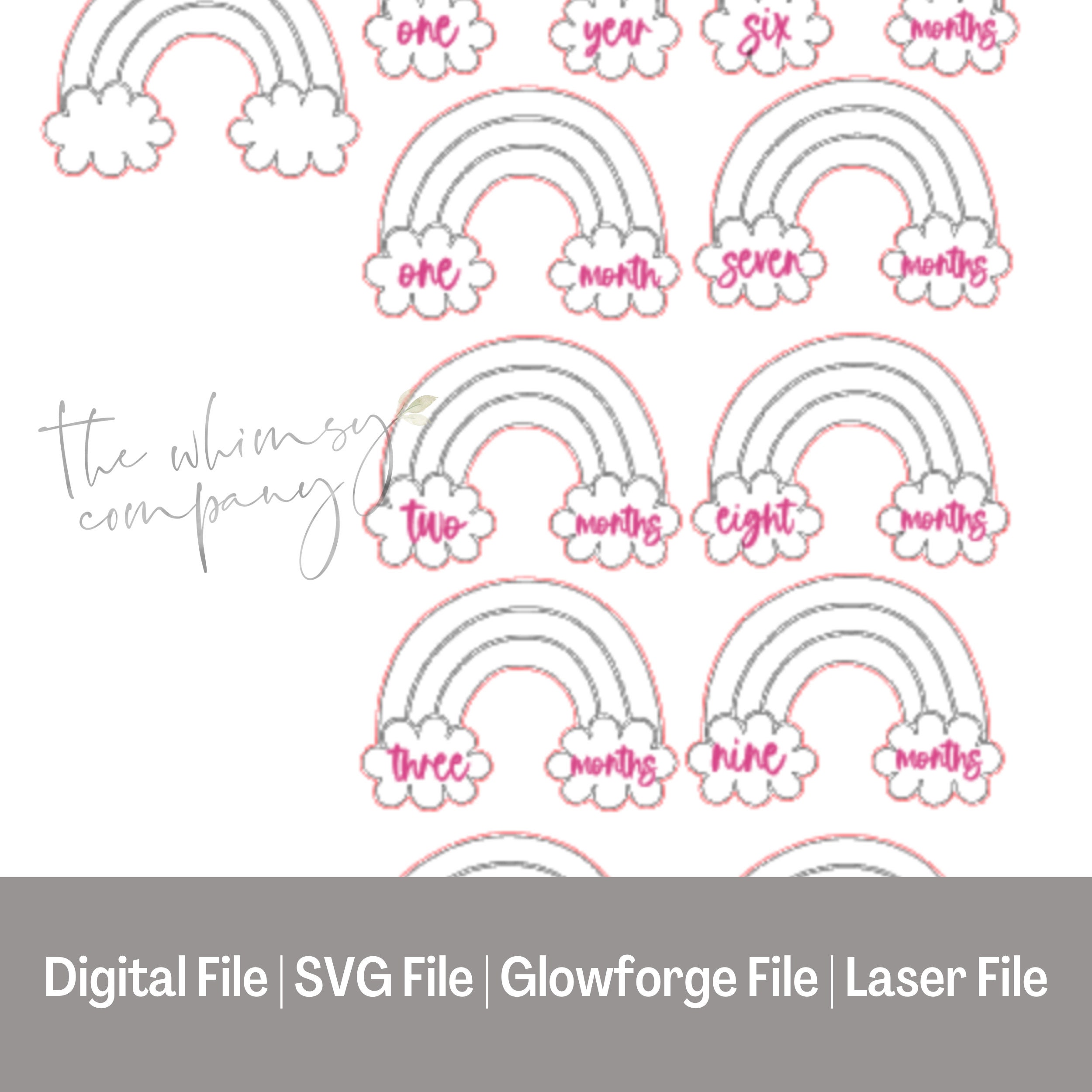 Rainbow Birth Milestone SVG File | Laser Rainbow File | Laser File ...
