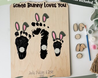 Some Bunny Loves You Svg, Easter DIY, Easter Keepsake, SVG File, Digital File, Instant Download, Easter DIY Kit, Easter Handprint