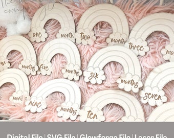 Rainbow Birth Milestone SVG File | Laser Rainbow File | Laser File ...
