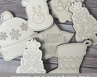 Christmas DIY Ornaments | SVG File | Glowforge File | Laser Ornament