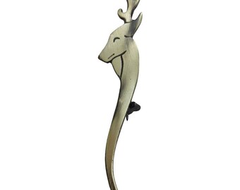 Stag Head Sword Antiqued Kilt Pin