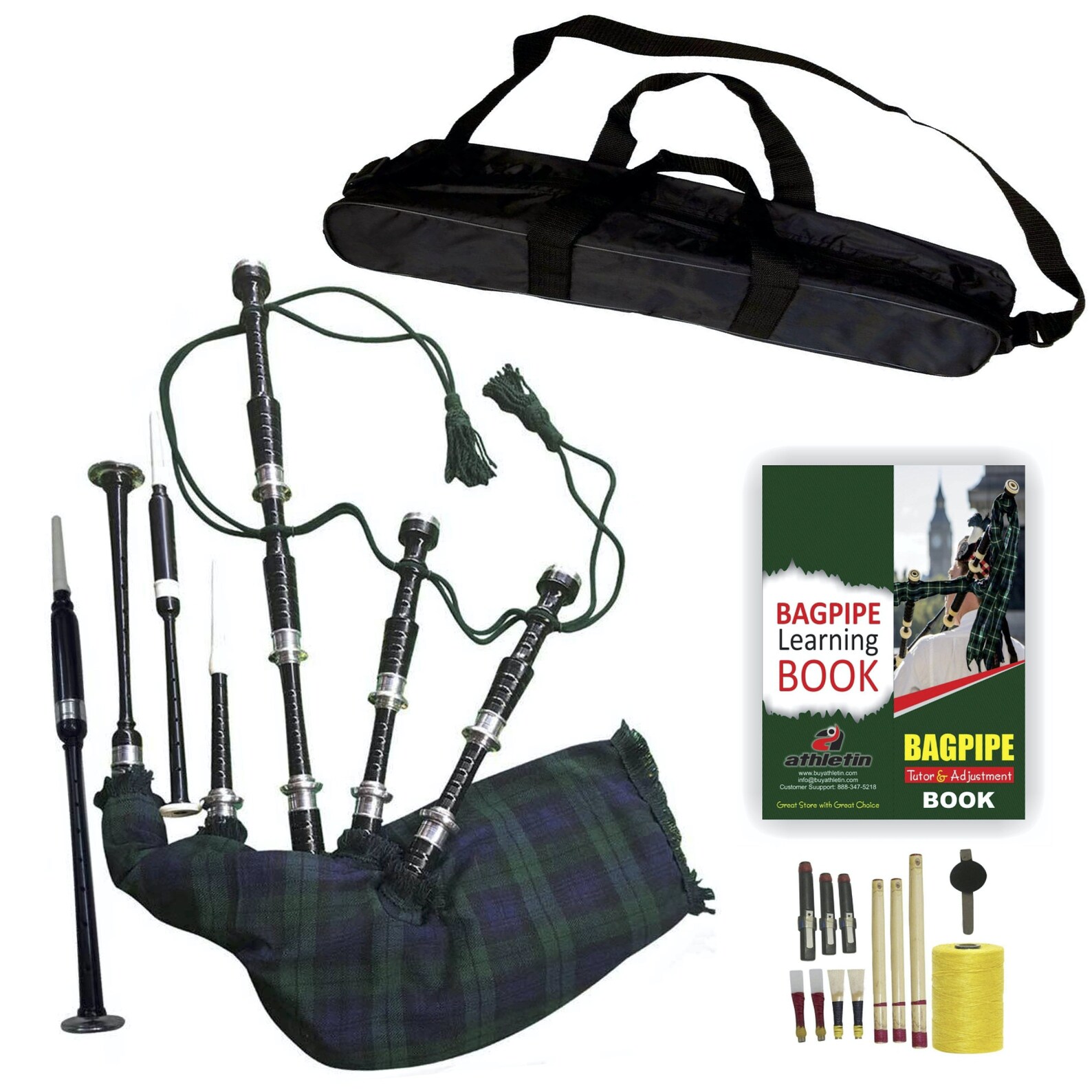Black Watch Highland Rosewood Bagpipe with Carry Bag Etsy