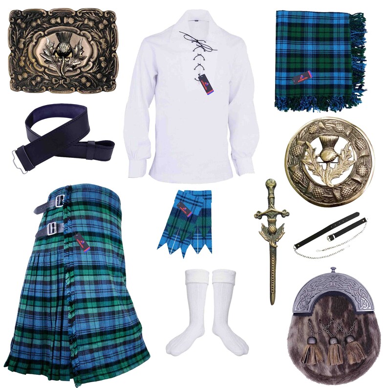 Highland Kilt Ancient Campbell Outfit Scottish Thistle