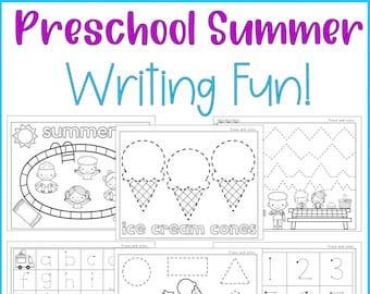 Preschool Summer Worksheets Coloring Activities Prek Summer Writing Printables Learning Summer Montessori Alphabet Summer Writing Summer Fun
