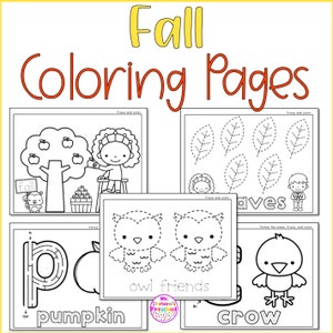 Pode incluir: P&aacute;ginas para colorir em preto e branco com temas de outono, como corujas, folhas, ab&oacute;boras e um corvo. As p&aacute;ginas incluem atividades de tra&ccedil;ado e pintura, um labirinto e uma atividade de seguir a linha.
