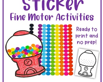Toddler & Preschool Sticker Worksheets | Fine Motor Skills Printables | Easy No-Prep Activity | Print and Go OT Activity |