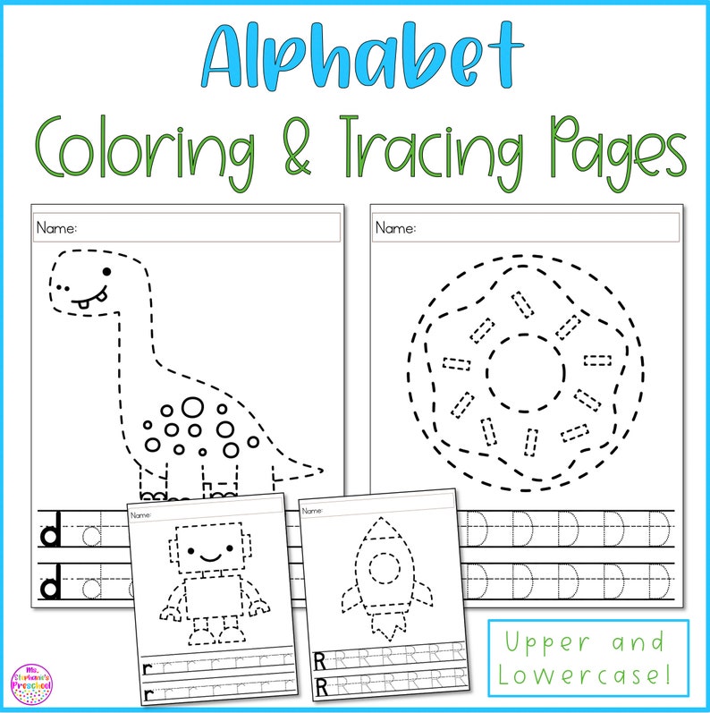 Preschool Alphabet Back to School Worksheets Prek Alphabet Printables Homeschool Coloring Pages Tracing Activities TK Alphabet Worksheets image 2