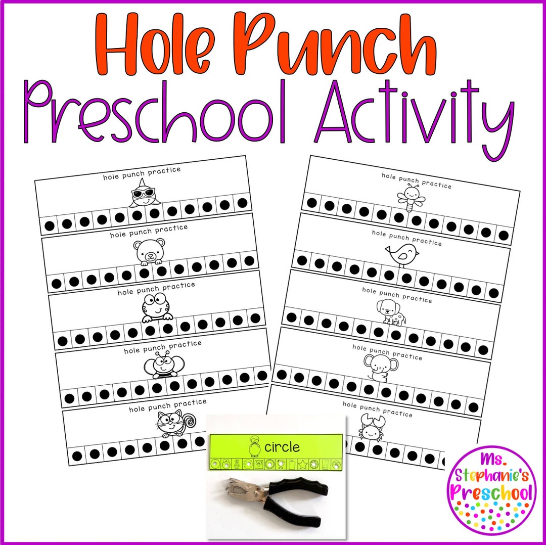 Hole Punch Activities Preschool, Fine Motor Skills Activity, Learning Hole Punch Activities Preschool, Fine Motor Skills Activity, Learning
