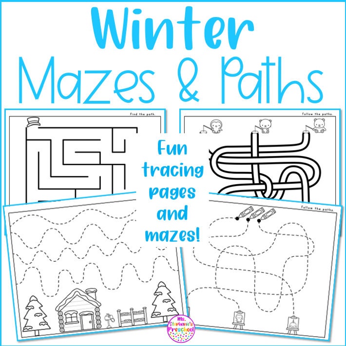 Preschool Winter Writing & Coloring Fun, Preschool Winter Worksheets ...