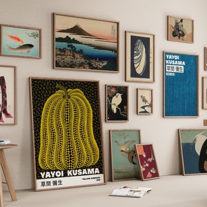 アンティーク絵画　4枚セット 250+ Vintage Japanese Art Prints, Eclectic Gallery Wall Set