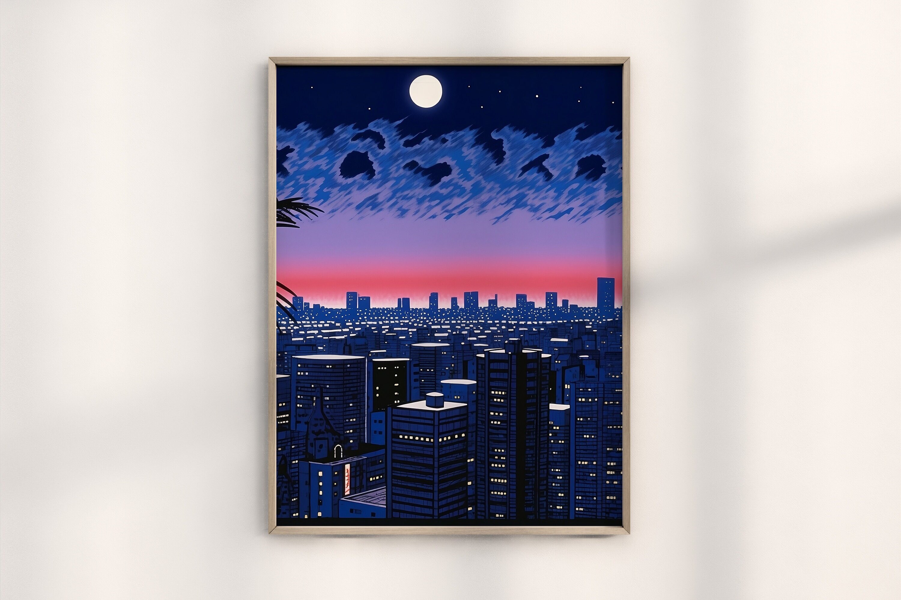 Hiroshi Nagai Night of Sin Los Angeles Print, Authentic