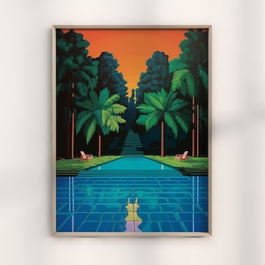 Minimalist Vaporwave Hiroshi Nagai Wall Art - Retro 80s