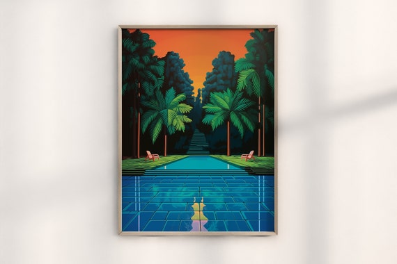 Minimalist Vaporwave Hiroshi Nagai Wall Art - Retro 80s