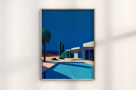 永井博　B2ポスター　HIROSHI NAGAI POSTER POOLSIDE Hiroshi Nagai POOL SIDE Poster B2 size 515mm×728mm | eBay