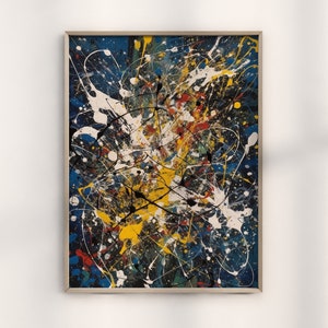 Jackson Pollock Drip Painting Poster, Expressionist Art Print, Modern Abstract Wall Decor, Art Collector Piece,Pollock Splatter Museum Print